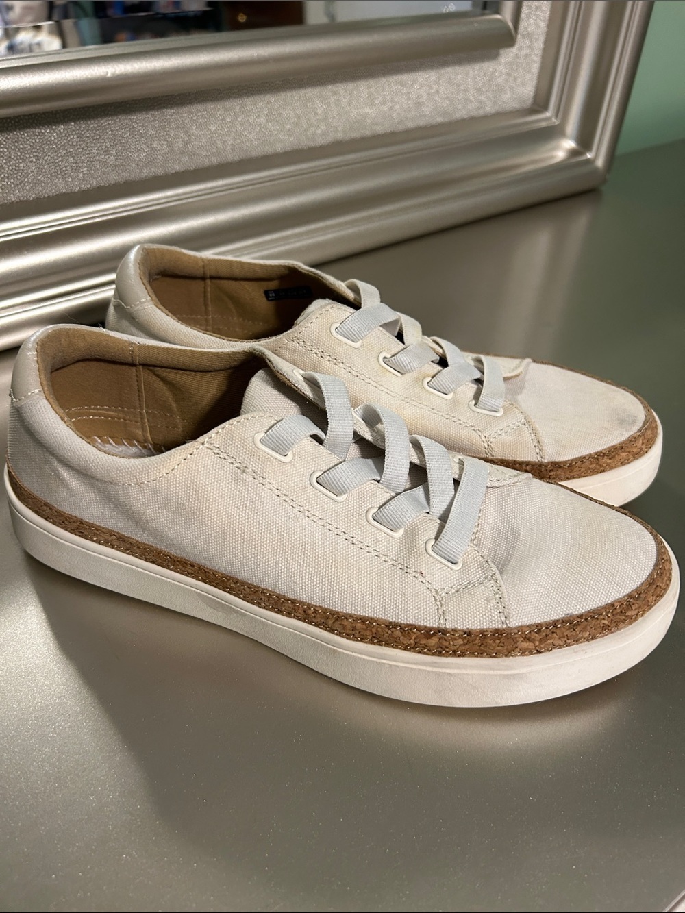 Casual Cream Canvas Women's Sneakers